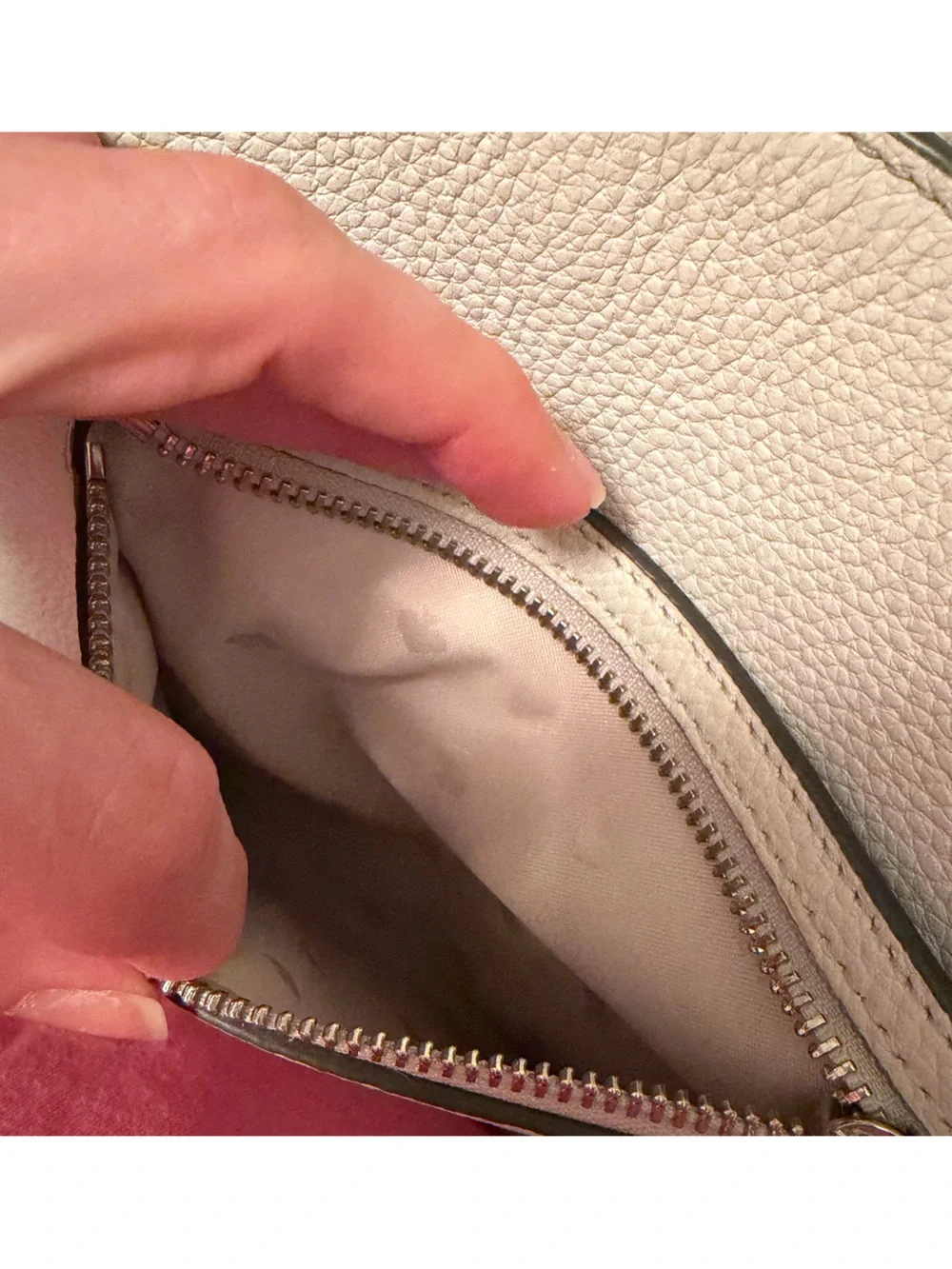 Kate Spade Leila Jackson Top Zip Crossbody Messenger Bag Leather Silver Like New